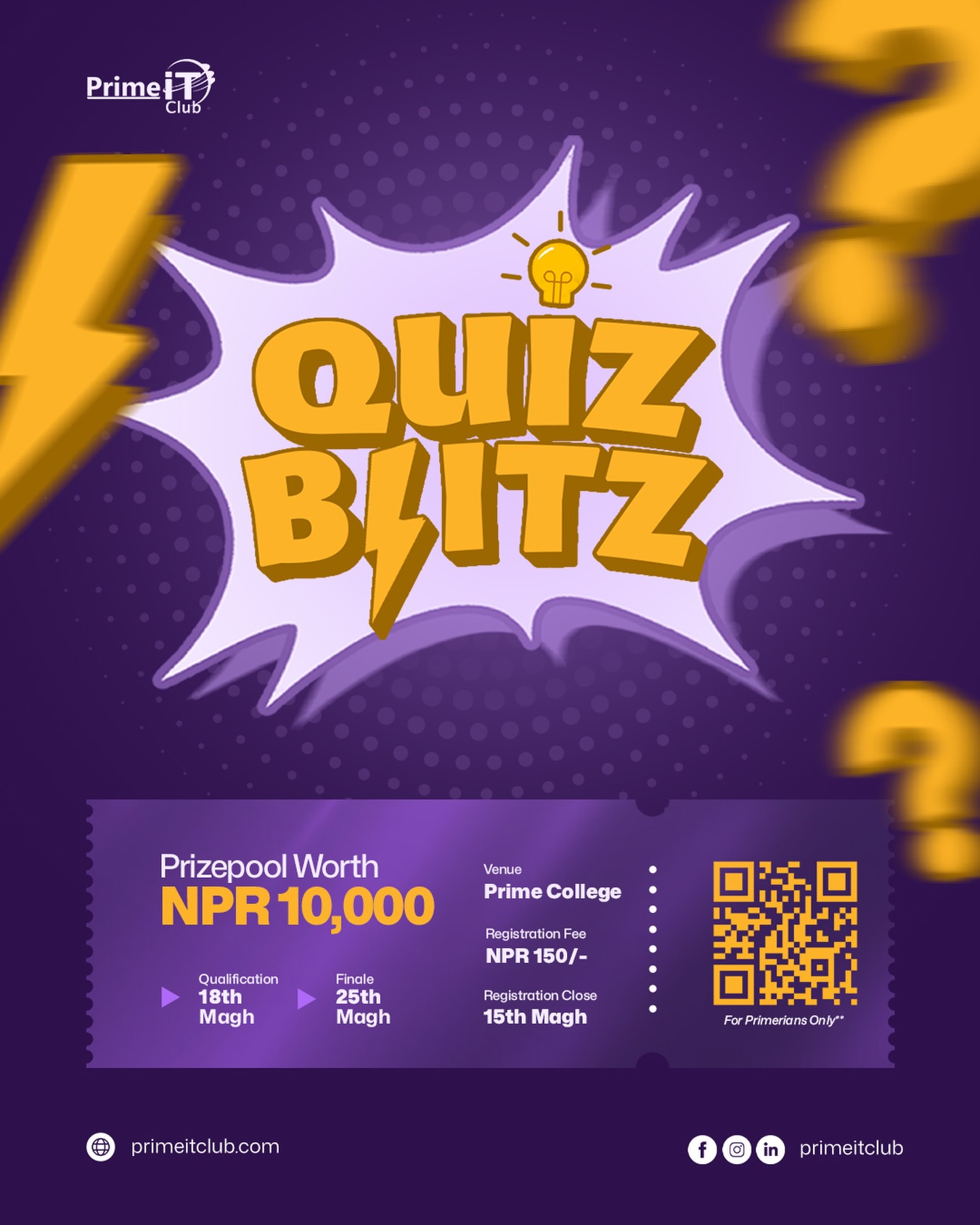 Quiz Blitz, Prime IT Club